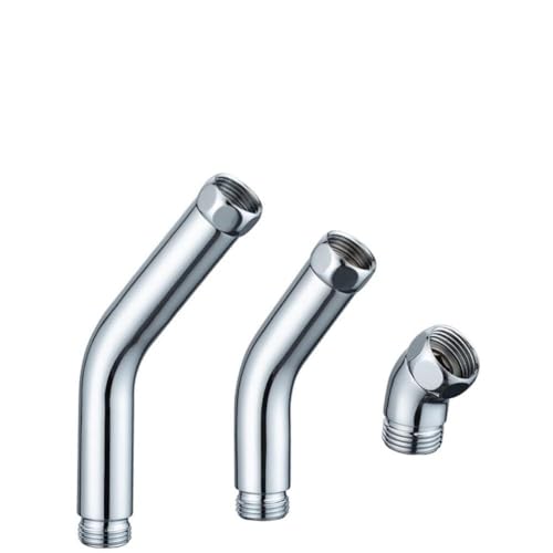 KoiLykke 135° Stainless Steel Shower Head Elbow Adapter,Chrome G1/2 Connector with Ball Joint,Tool-Free Installation,for Most Shower Heads,Corrosion Resistant Bathroom Fitting