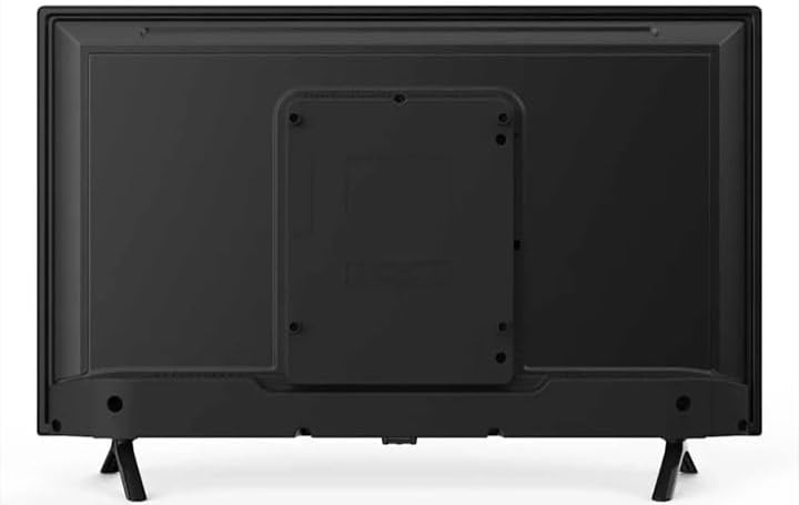 Back view of Aiwa 32-inch Smart Roku TV with stand mounting points