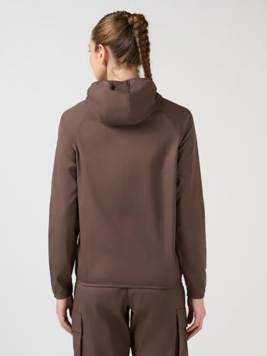 Image of TECHNOSPORT Women's Solid Slim Fit Hooded Jacket with TECHNOWARM+ | Full Zip Polyester Winter Jacket for Sports, Gym, Travel & Casual Wear | Long Sleeve Hooded Activewear with Moisture-Wicking Fabric