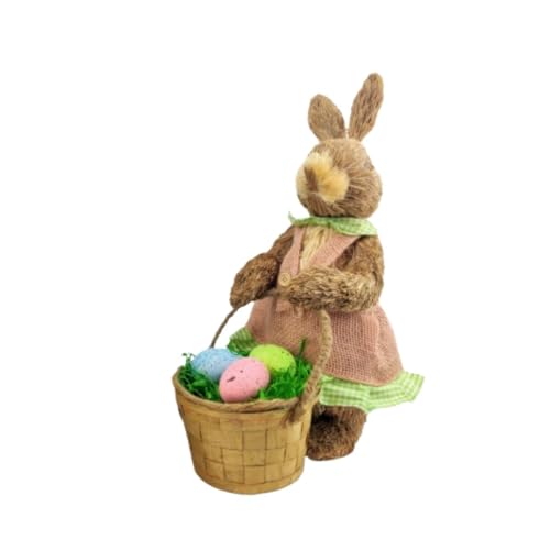 Coelho Casal Cesta Decorativo Páscoa 42x18cm Decoração
