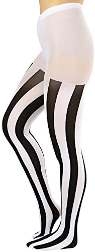Image of ToBeInStyle Women's Wide Vertical Stripe Footed Footless Opaque Tights Leggings