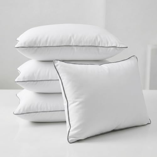 Image of AYKA Microfiber Cushion Filler Set of 4 (12x18 Inch) | Soft & Fluffy Sofa Cushions Inserts | Premium Polyester Fiber Throw Pillows for Sofa, Couch, Bed & Living Room Decor | White