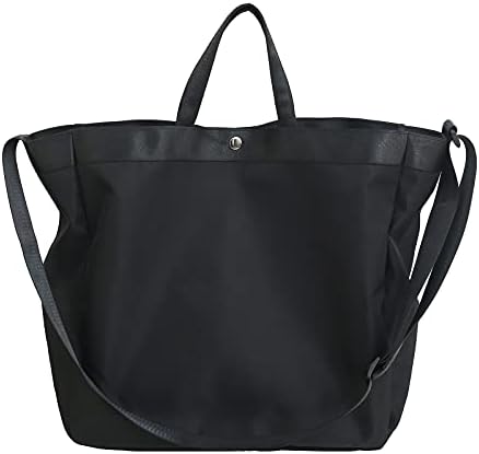 Duffel Bag for Men Women, Nylon Travel Carry On Tote Bag with Adjustable Strap for Weekender, Overnight, Gym (Black) 1 Duffel Bag for Men Women, Nylon Travel Carry On Tote Bag with Adjustable Strap for Weekender, Overnight, Gym (Black)