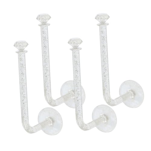 SOLUSTRE 4Pcs Heavy Duty Adhesive Wall Hooks No Drilling Required Decorative Wall Mount Hook for Kitchen Bathroom and Living Room Organization Versatile Storage for Towels