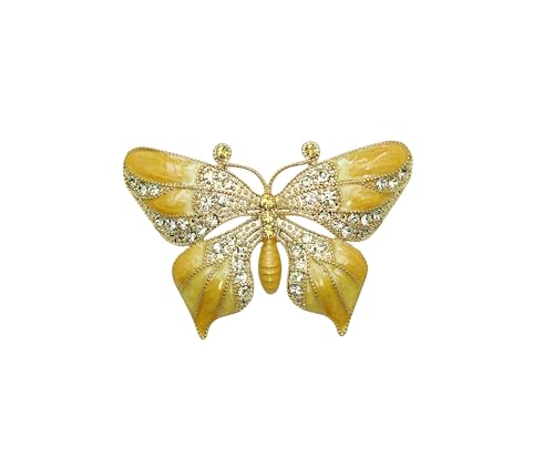 Image of Gorgeous Rhinestone Crystal Enamel Butterfly Pin Brooch