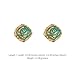 Vintage Fashion Green Flower stud Earrings Exquisite and Compact Geometric Square Gold Plated Women's Earrings M3395
