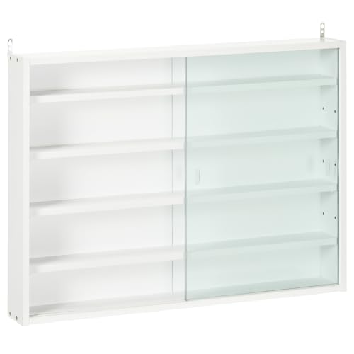 HOMCOM Vitrina Expositora Vitrina de Pared con Estantes...