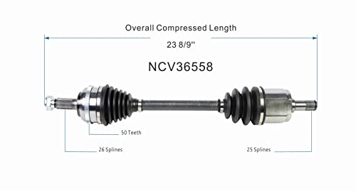 GSP NCV36558 CV Axle Shaft Assembly - Right Front (Passenger Side)