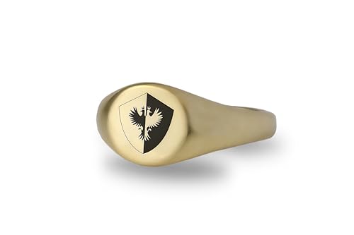 Bague d'aigle héraldique personnalisée en argent gravé pour homme et femme
