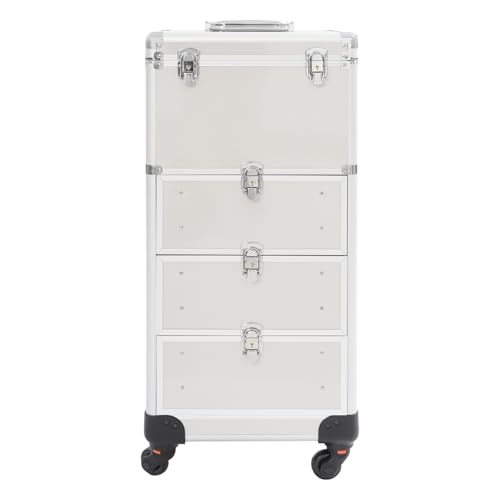 Valigetta cosmetica arrotolabile per trucchi da salone, professionale, organizer per cosmetici, trolley per trucchi, grande valigetta da parrucchiere, 107 x 34 x 27 cm, con cassetti, ruote girevoli a