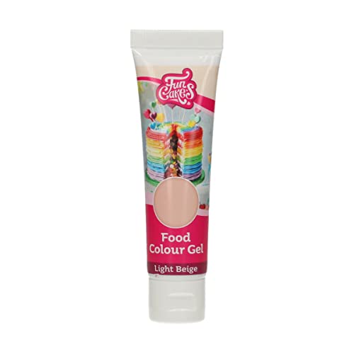 FunCakes Food Colour Gel Light Beige: Colorante alimenticio altamente concentrado para masa, crema, fondant, mazapán. Goteo único para crear colores vibrantes. Halal. 30 g.