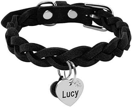 犬の首輪 スエードレザー犬の首輪編組犬子犬猫 Id首輪名前タグ