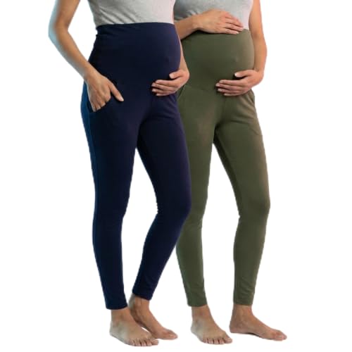 Image of The Mom Store Comfy Maternity Leggings | Comfortable | Soft | Pre and Post Pregnancy | Comfort Stretch Pregnancy Leggings for Women