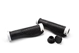vhbw ergonomische Lenkergriffe, Fahrradgriffe, schwarz/weiß kompatibel mit Fahrrad, Fahrräder, Mountainbike