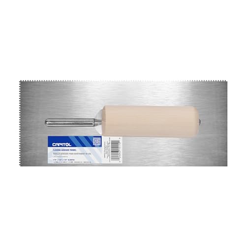 Capitol 115110 Professional Flooring Adhesive Trowel-1/16” x 1/16” x 1/16” Square-Notch, Silver/Light Wood - Image 6