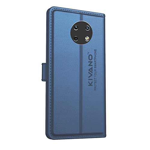 Image of KIVANO Professional Series Wallet Case for Nokia G10 | Luxurious Design | Handcrafted Unique | Premium | PU Leather Flip Cover | Card Slots | Kickstand | Magnetic Closure - Dark Blue