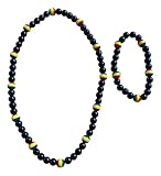 Rasta Bracelet & Necklace Set, Reggae Accessory, Black Bead Stretch Necklace, Afrocentric Boho Jewelry, Flag Of Jamaica Tricolor Bracelet Men Women Fashion Jewelry,Jamaican Rasta Bracelet And Necklace Set