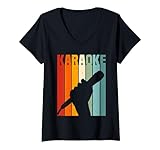 Photo Gallery retro karaoke design karaoke singer sing-along canzoni musica maglietta con collo a v Photo Gallery retro karaoke design karaoke singer sing-along canzoni musica maglietta con collo a v