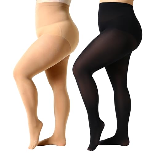 Image of MANZI Plus Size Tights for Women Queen Size Nylons Stockings Pantyhose