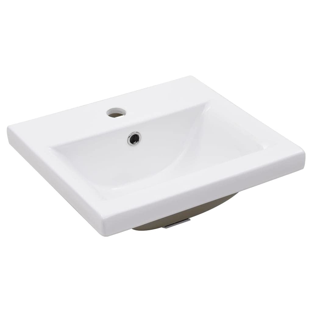 VidaXL Lavabo Da Bagno Moderno Con Structure In Ferro E Lavabo Integrato In Ceramica - Nero