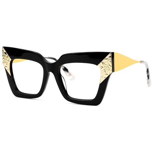 Image of Zeelool Retro Oversized Square Blue Light Blocking Glasses ZJGA652634-03B Black