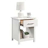 NALUGI Bedside Table with Drawers, White Lacquer