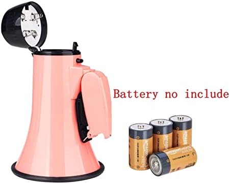 Portable Megaphone Bullhorn Portable Megaphone Speaker Trumpets Recording Tour Guide Speakers Loud Volume Macaron Color Green Pink Powerful and Lightweight Amplifiers(Pink- No Battery)