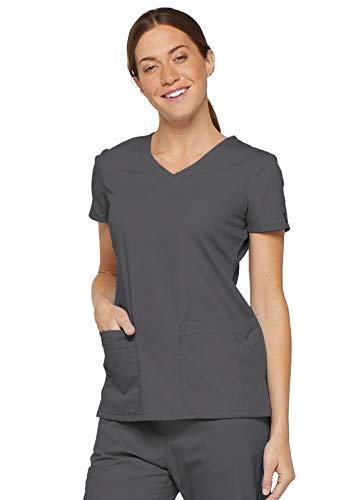 Image of Dickies Women's Jr. Fit V-Neck Scrub Top Multiple Patch Pockets