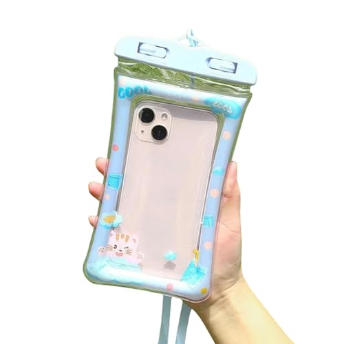 Photo de ZuoXun Teléfono Pochette imperméable Bolso De Natación De Buceo A Impermeable De Dibujos Animados De Dibujos Animados-Azul