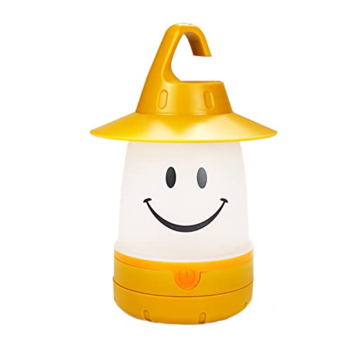 Lazyspace Lanterne LED souriante - Lanterne de tente portable à LED - Avec capuchon souriant - Lanterne de nuit d'urgence - Pour enfants, 210929DJ04-3#LJ#C2E, Jaune Cover