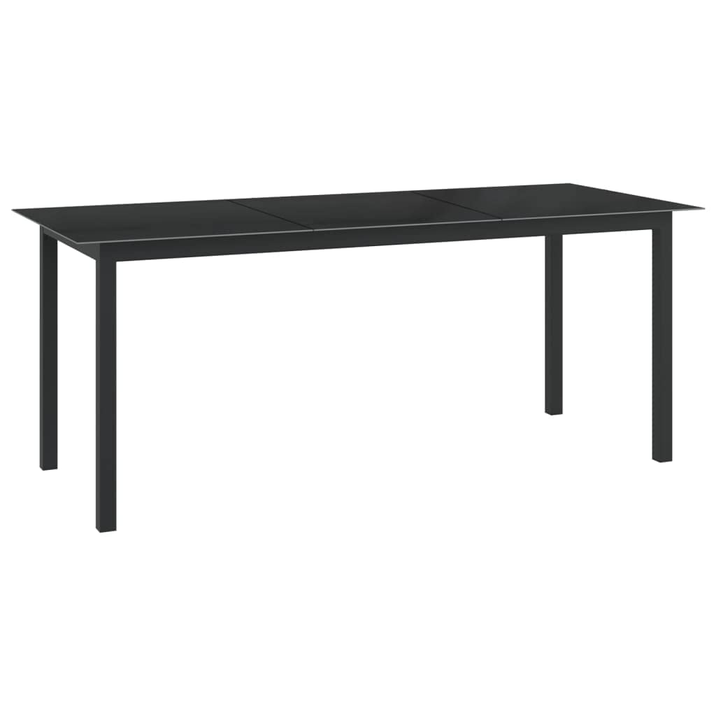 Table de jardin en aluminium vidaXL verre noir 190x90 cm