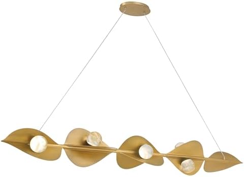 Minka Lavery 3977-732-L Pod 9" Wide Linear Chandelier - Legacy Brass with Faux Cloud Glass