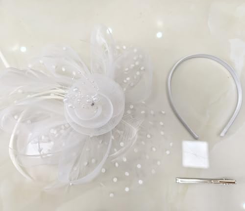 image for HIWIND Fascinators Hat for Women Tea Party Headband Wedding Flower Coc