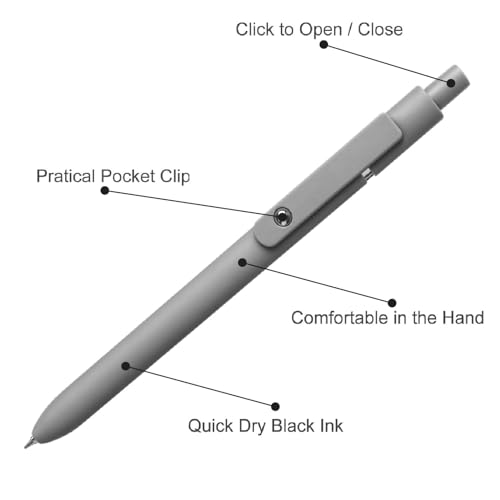 Image of 5pcs Fine Point Black Ink Pens, Gel Roller Ball Smooth Writing, 0.5mm Quick Dry Retractable Tip for Office, School, Journaling, Diary, Valentine Gift for Men Women Nurse, College Essential Ballpoint