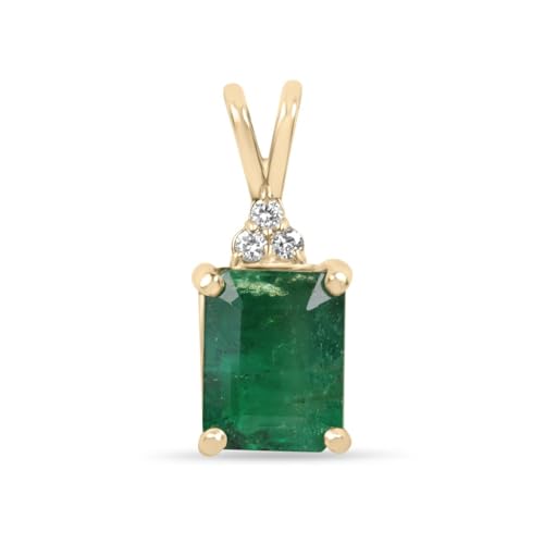 Trinket Gems Jewellery 5.40 Carat Colombian Emerald Solitaire Pendant Necklace