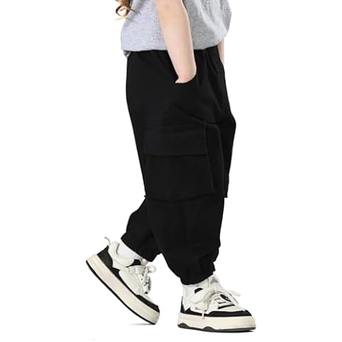 MINI PANDA Toddler Pants Girls&Boys，Stretch Twill Chino Toddler Pants Black-b Cover