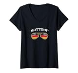 Damen Bottrop Germany Vintage Flag Sunglasses T-Shirt mit V-Ausschnitt