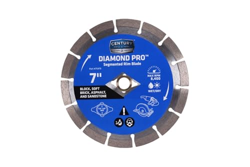 Image of Century Drill & Tool 75470 Professional Segmented Rim Diamond Pro Saw Blade, 7 inch