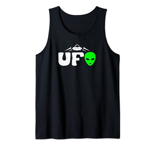 UFO Alien Extraterrestrial Vintage Tank Top, Black