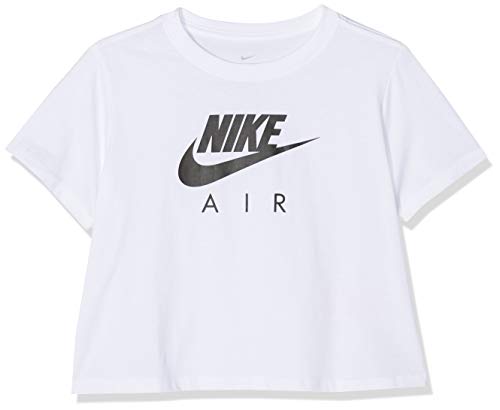 NIKE BQ8483 Camiseta de Manga Corta, Niñas, White/Black, M
