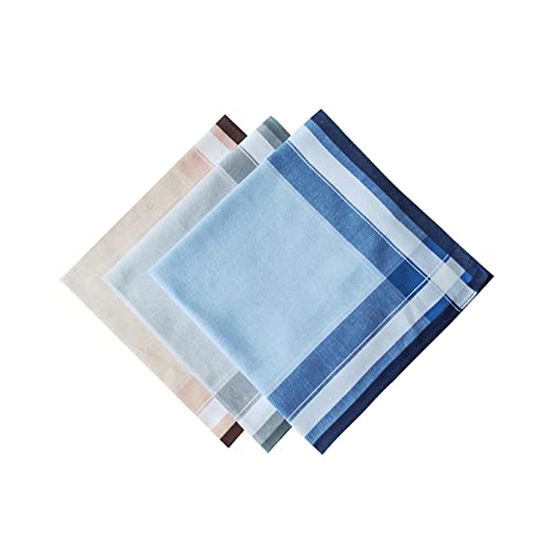 UGPLM 6 Lenços de Bolso Quadrados de Algodão Masculinos Lenço masculino premium de algodão branco bo