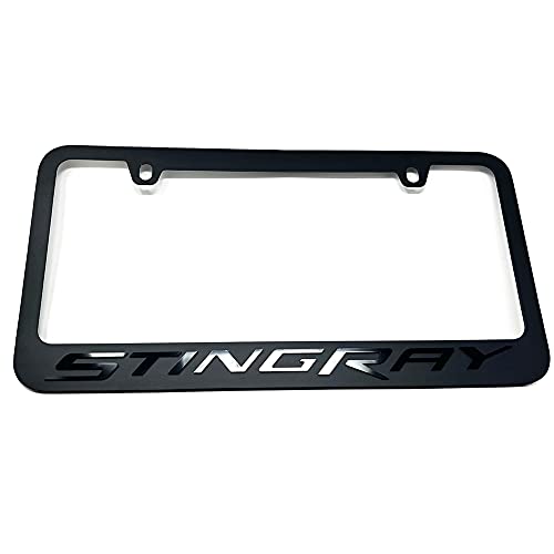 West Coast Corvette - C7 Stingray Script License Plate Frame (Black w/Black Script)