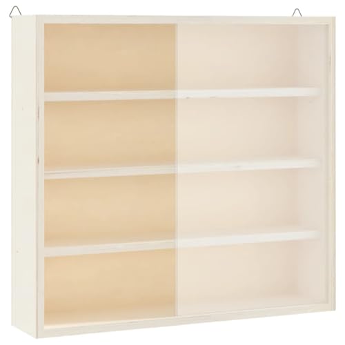 Vitrine en bois peu encombrante avec portes coulissantes pour figurines
