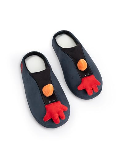 Vanilla Underground Wallace And Gromit Feathers McGraw Black Red Orange Mule Slippers | 3D Detail Indoor Slip-On Footwear | Cartoon Character Home Wear | Wallace And Gromit Merch - 11-12 UK