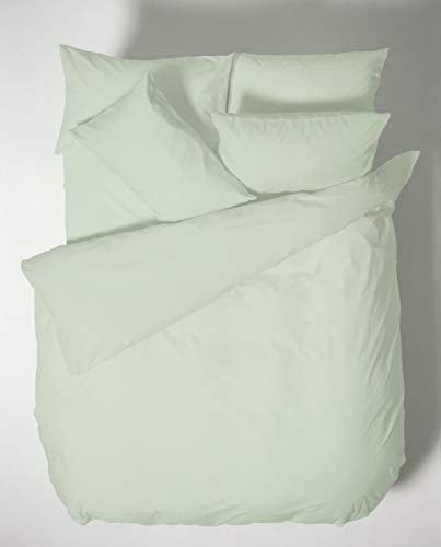 Parure de lit vert clair 100% coton percale Bianca lit de 150 cm - 2