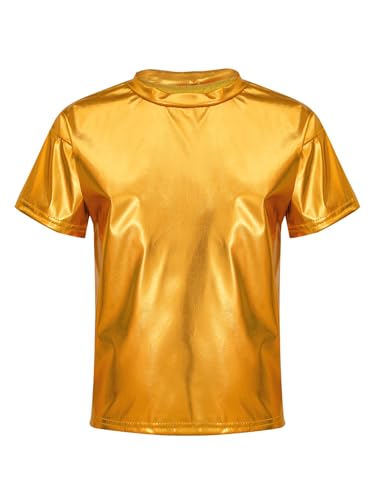 Opiniones y reviews de Camisetas y tops para Niña favoritos de las personas. 46 Yhong Niños Niños Y Chicas Brillante Metálico Bailar Fiesta Actuación Tops Moda Cadera Brincar Calle Corto Manga Camiseta Oro 2-3 Años