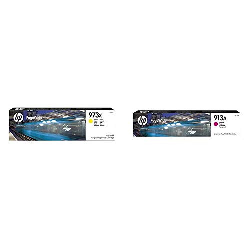 Cartouche HP 973X Jaune et Magenta 913A pour Bureau PageWide Pro