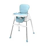 wuuhoo® Baby Hochstuhl Finn - Kinderhochstuhl mit 5-Punkt-Gurt, Kissen und Tablett, Rutschfester Kinderstuhl mit Fußstütze - Baby & Kleinkinder Zubehör blau