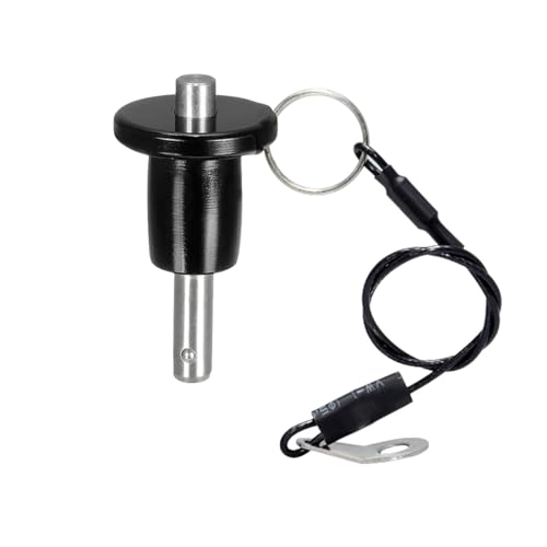 Ball Locking Pin, 304 Stainless Steel Push-Button Quick Release Pin Quick Release Fastening Locating Safety Pins with Lanyard Cable (5X10mm)
