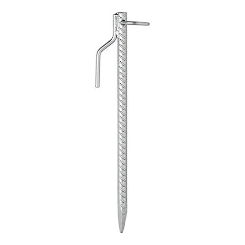 APT Set Di 2 Ancoraggi Per Terreno In Acciaio, 41 Cm X 18 Mm, Con Occhiello E Gancio, Per Tende E Verande - 3